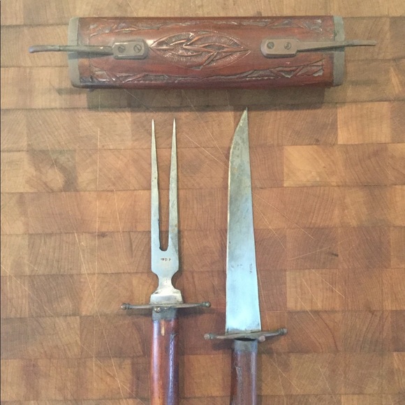 Vintage India Knife & Fork Carving Set